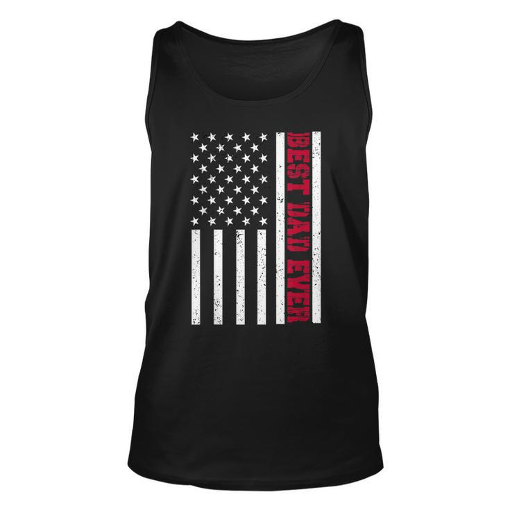 Best Dad Ever Celebrating Fathers Day American Flag Gift  Unisex Tank Top