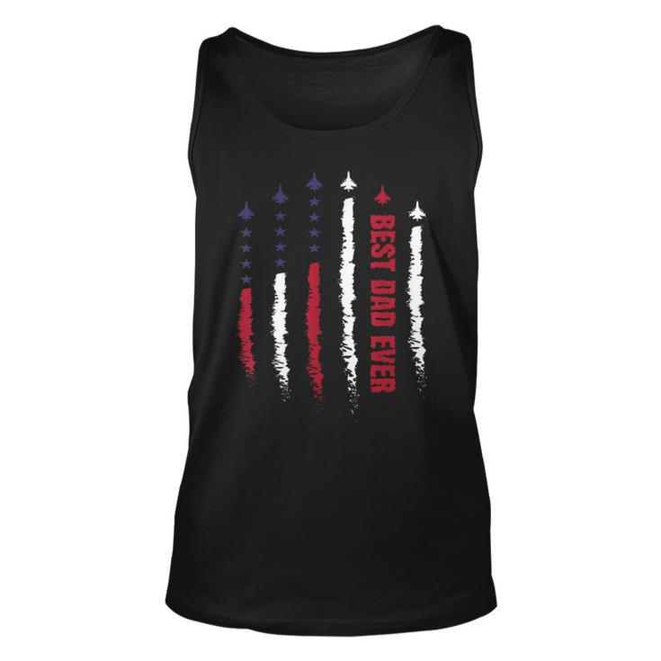 Best Dad Ever Us American Flag Air Fighter Jet Fathers Day For Dad Tank Top