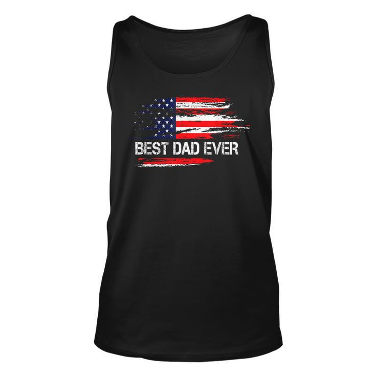 Best Dad Ever Us American Flag  Dad Gifts Fathers Day  Unisex Tank Top