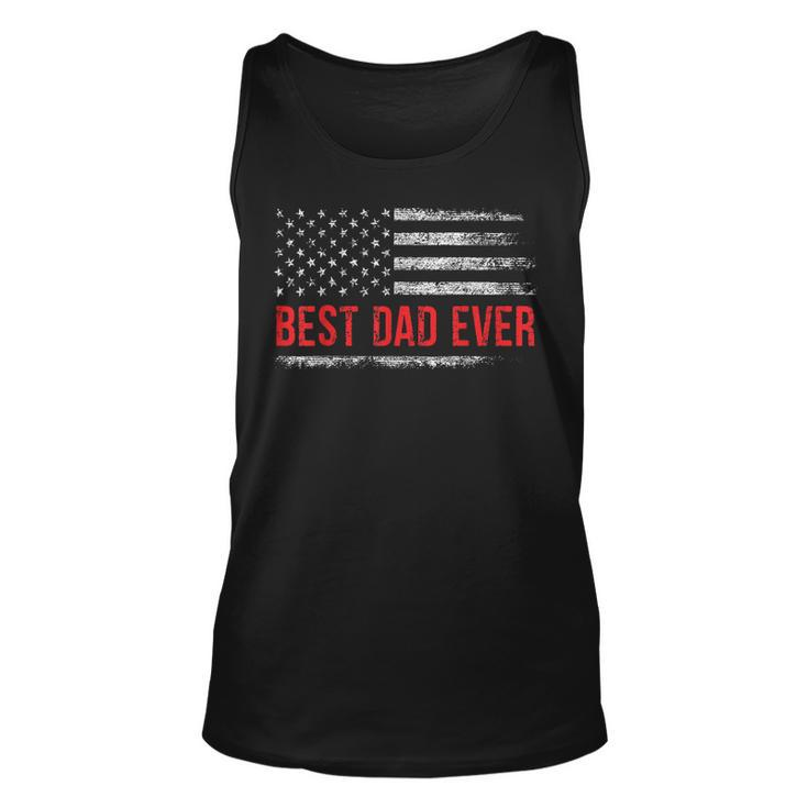 Best Dad Ever Us American Flag  Gifts Fathers Day Dad  Unisex Tank Top