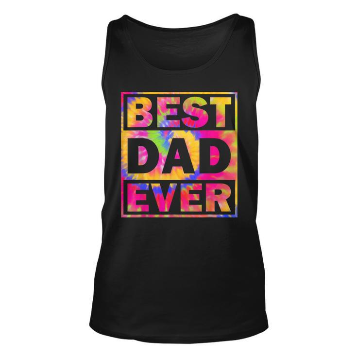 Best Dad Ever With Us Flag Tie Dye Fathers Day  Unisex Tank Top