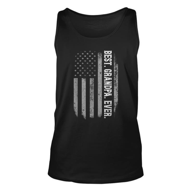 Best Grandpa Ever Vintage American Flag Fathers Day Gift  Unisex Tank Top
