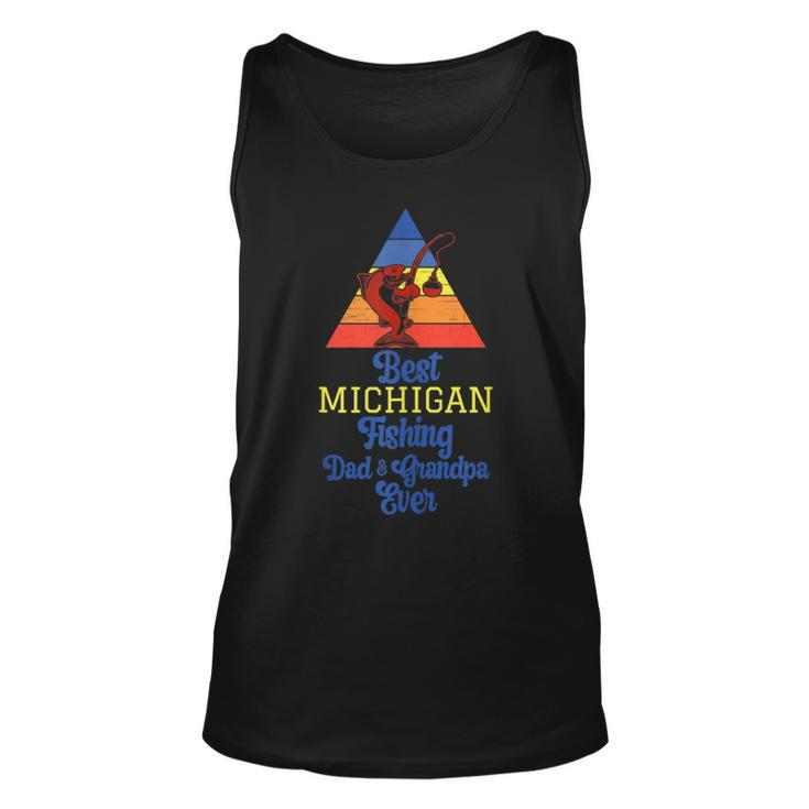 Best Michigan Fishing Dad And Grandpa Ever Dad Loves Fishing Tank Top