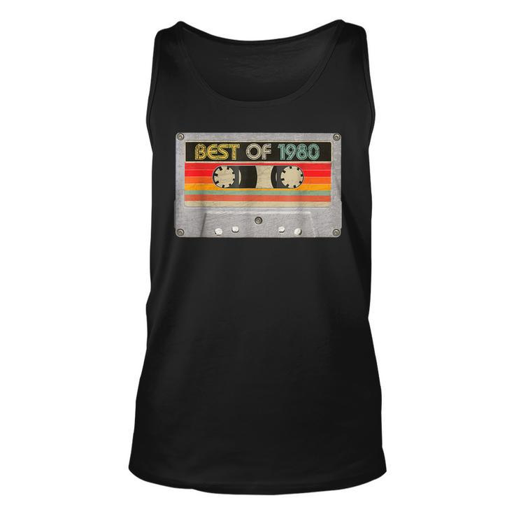 Best Of 1980 43Th Birthday Gifts Cassette Tape Vintage  Unisex Tank Top