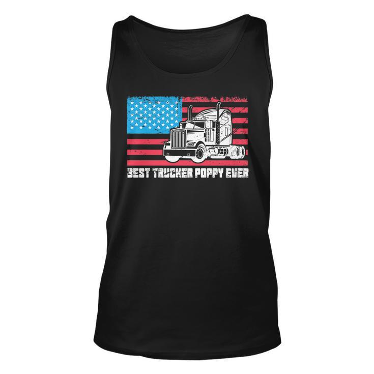 Best Trucker Poppy Ever American Flag Truck Driver Dad Pride Tank Top