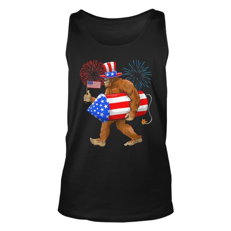 Bigfoot American Flag Funny 4Th Of July Sasquatch Believe  Unisex Tank Top