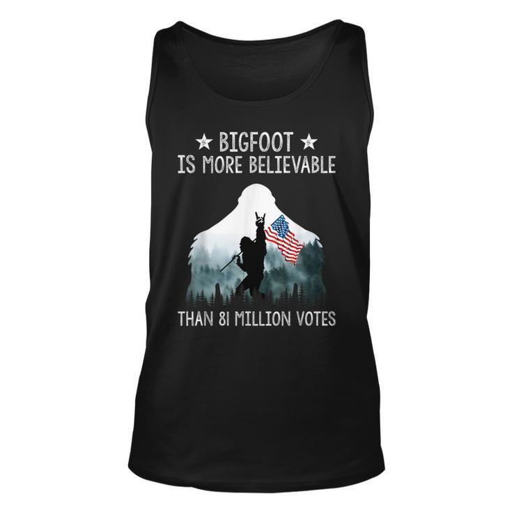 Bigfoot Is More Believable Than 81 Million Votes Usa Flag Tank Top