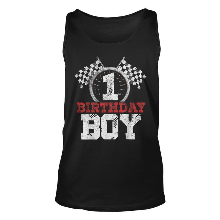 Birthday Boy 1 One Race Car 1St Birthday Racing Car Driver Tank Top