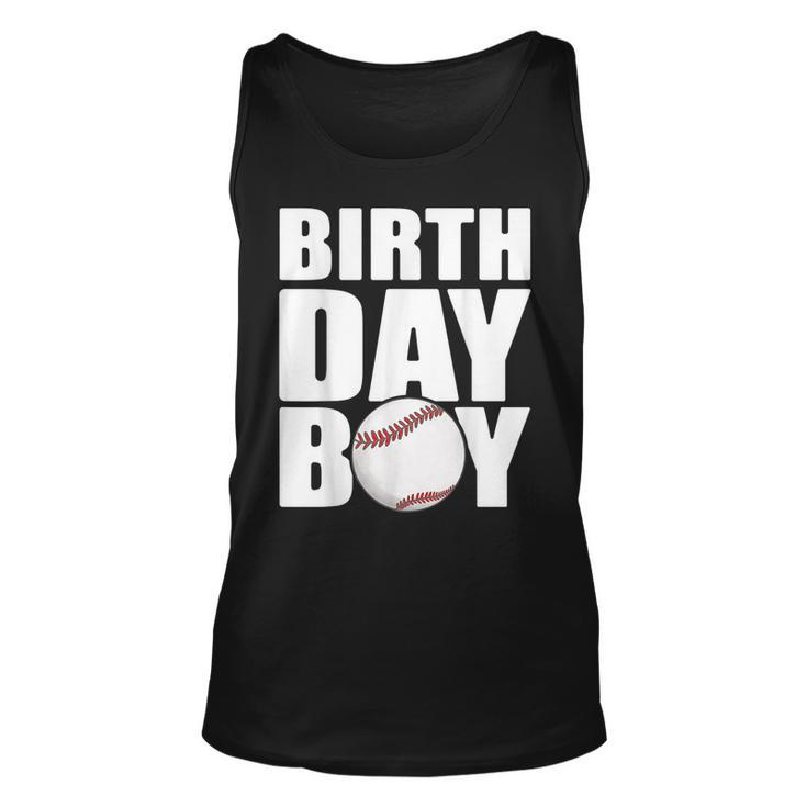 Birthday Boy Baseball Batter Catcher Pitcher Baseball Theme  Unisex Tank Top