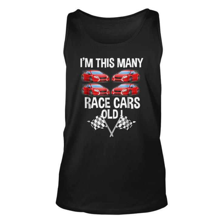 Birthday For Boys 4 Im This Many Race Cars Old Cars Tank Top