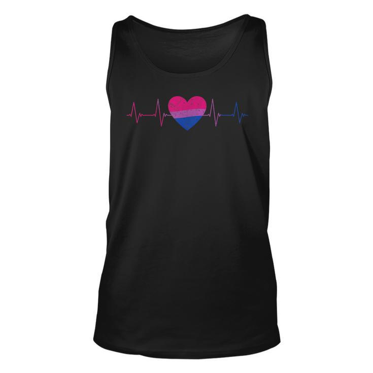 Bisexual Heartbeat - Bi Flag Ekg Pulse Line Lgbt Pride  Unisex Tank Top