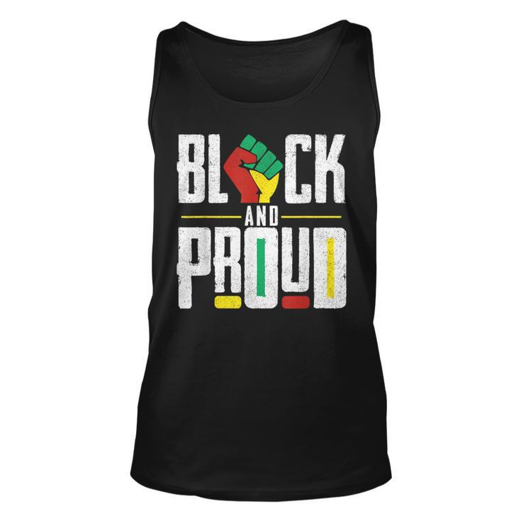 Black And Proud Raised Fist Junenth Afro American Freedom  Unisex Tank Top