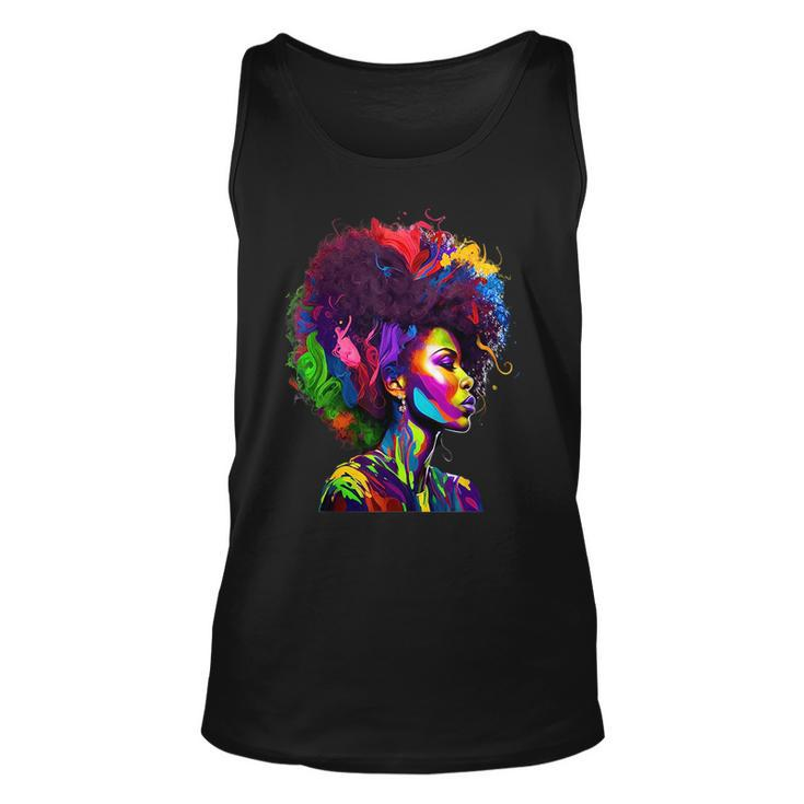 Black Queens Colorful Afro  Unisex Tank Top