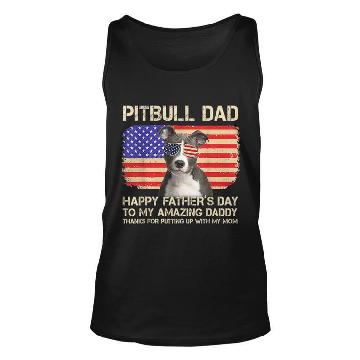 Blue Nose Pitbull Dad Happy Fathers Day To My Amazing Daddy  Unisex Tank Top