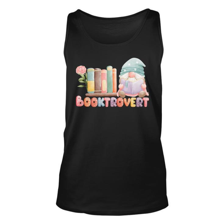 Booktrovert Gnome Book Lovers Gnome Reading A Book Cute Reading  Tank Top