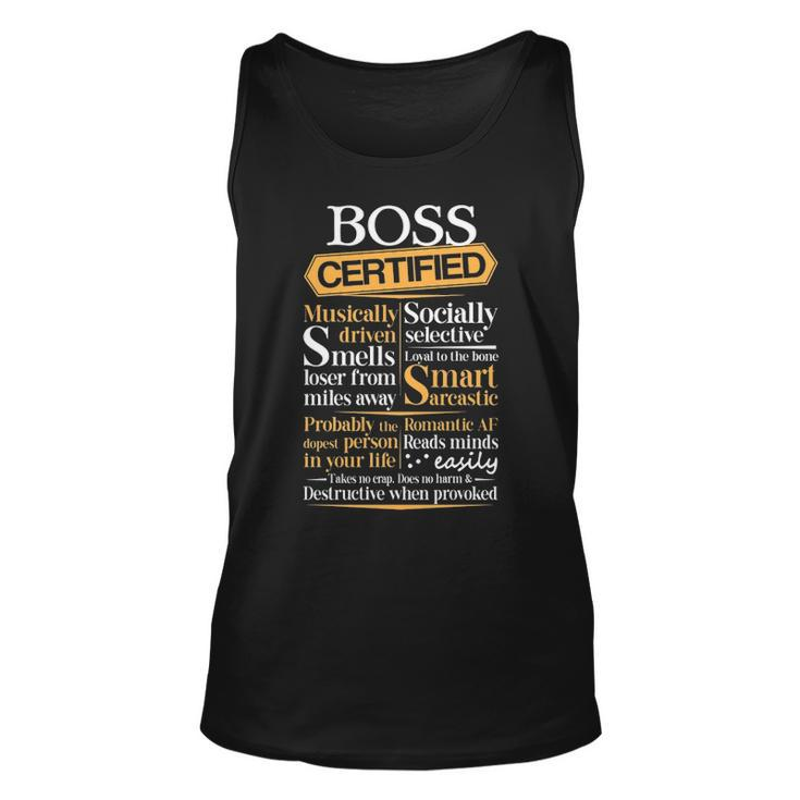 Boss Name Gift Certified Boss Unisex Tank Top
