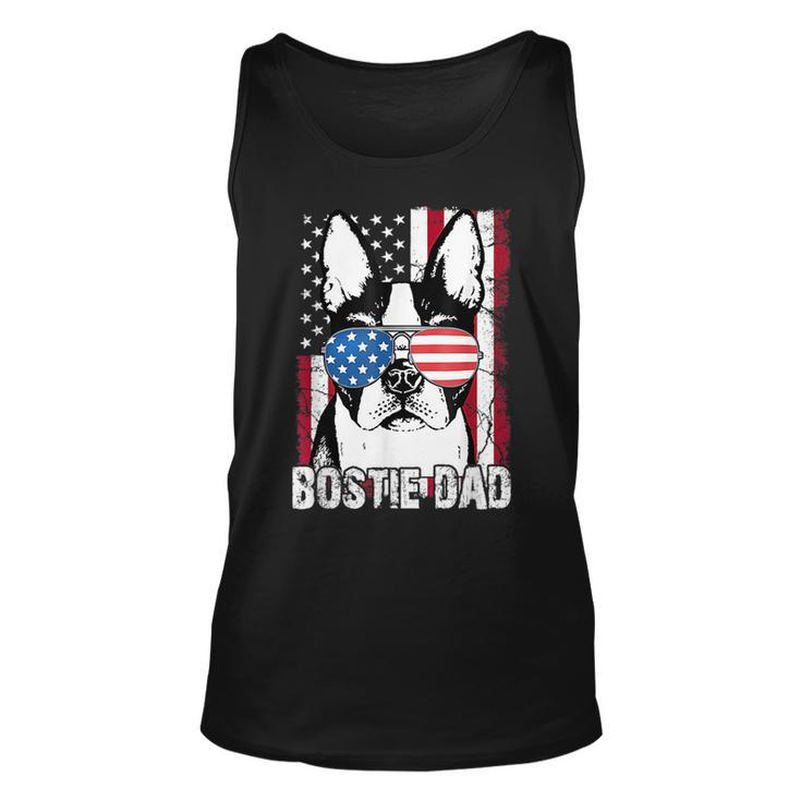 Bostie Dad Boston Terrier Fathers Day Usa Flag 4Th July Tank Top