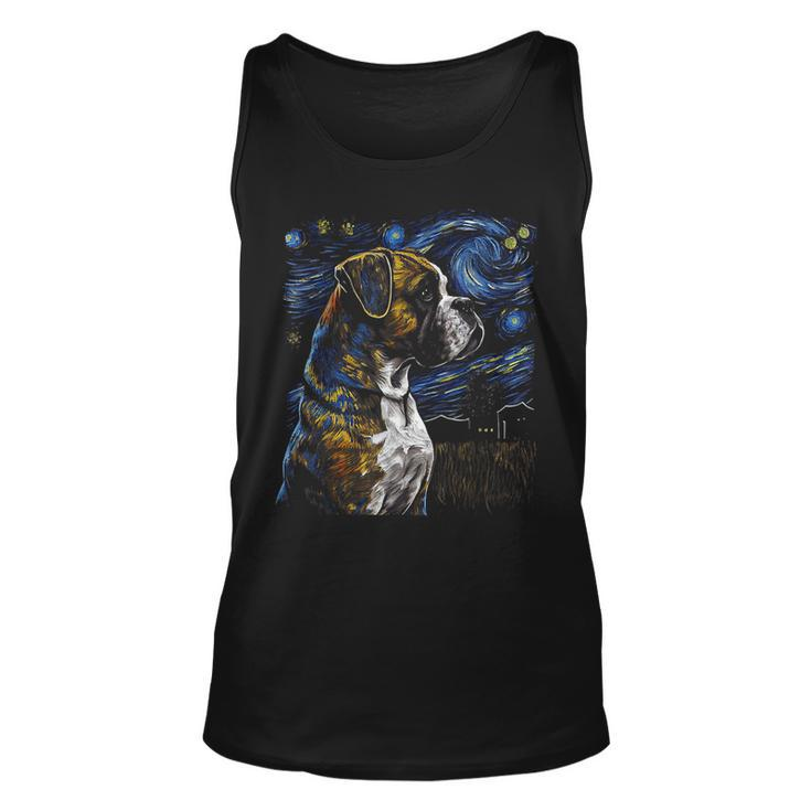 Boxer Dog Starry Night Dogs Lover Graphic Tank Top