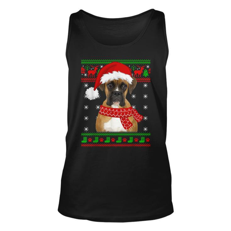 Boxer Dog Ugly Sweater Christmas Puppy Dog Lover Tank Top