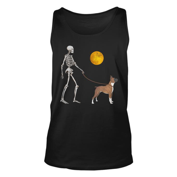 Boxer Skeleton Dog Walking Halloween Costume Tank Top