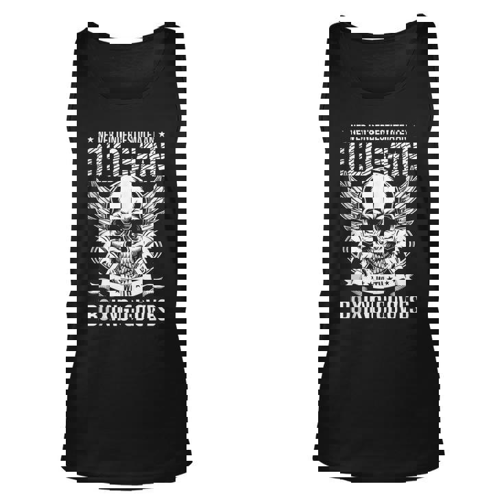 Boxing Never Underestimate An Old Man With Boxing Gloves Unisex Tank Top