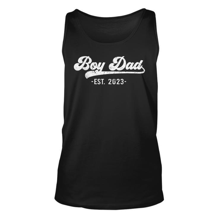 Boy Dad For Men Est 2023 Happy Fathers Day New Daddy Unisex Tank Top