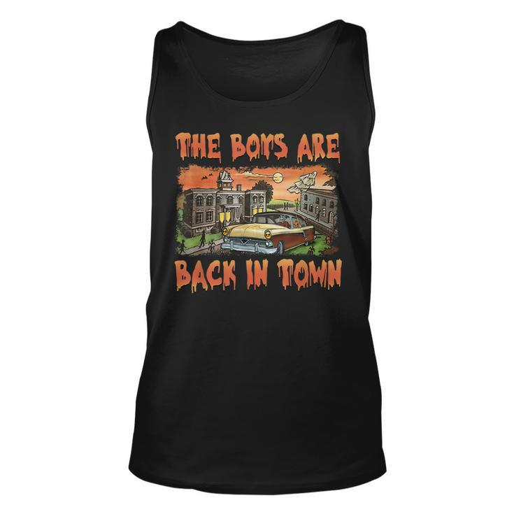 The Boys Are Back In Town Scary Halloween Town Spooky Season Tank Top