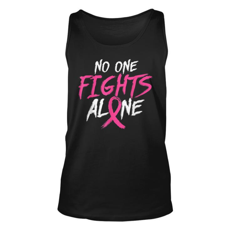 Breast Cancer Awareness No One Fight Alone Month Pink Ribbon Tank Top