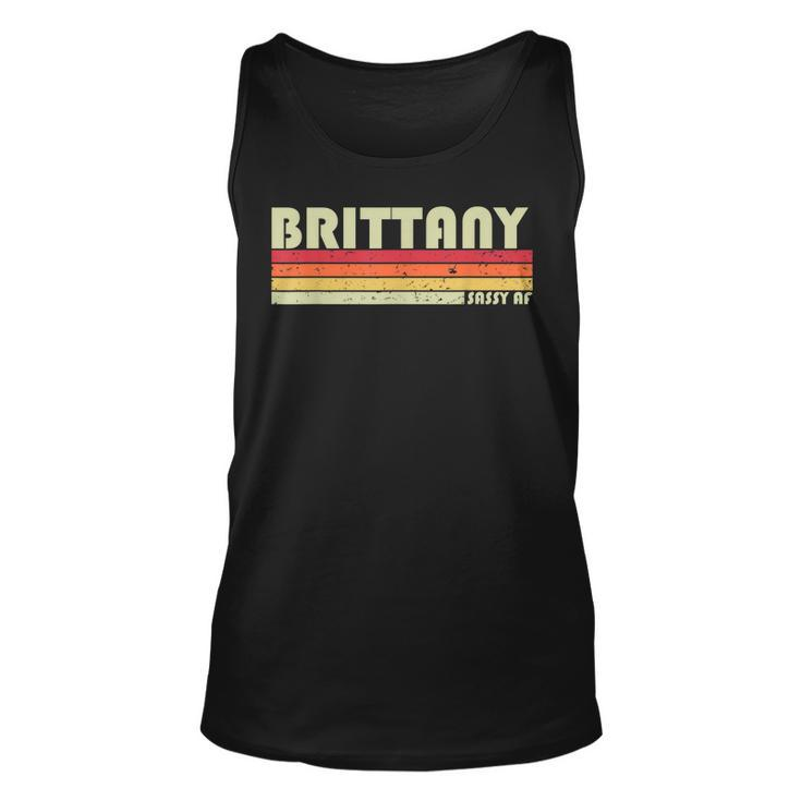 Brittany Gift Name Personalized Retro Vintage 80S Birthday Unisex Tank Top