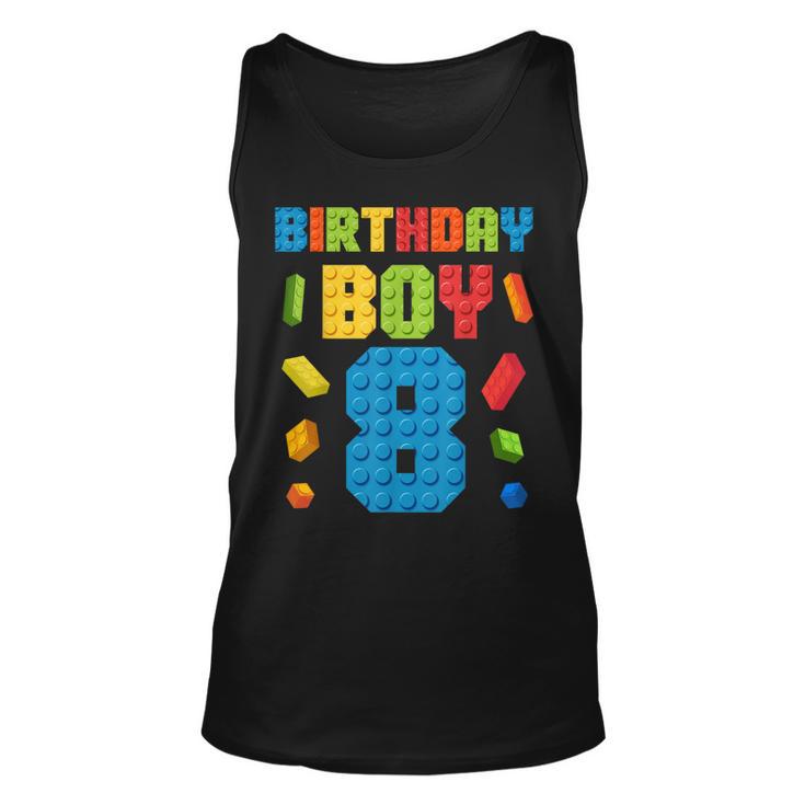 Building Bricks 8Th Birthday Boy 8 Eight Year Master Builder Tank Top