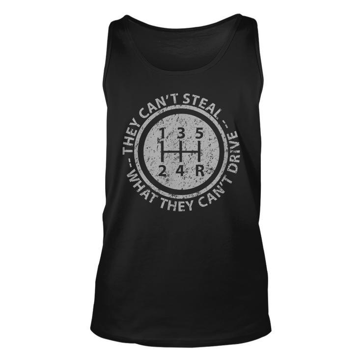 Built In Theft Protection Funny Stick Shift Manual Car Unisex Tank Top