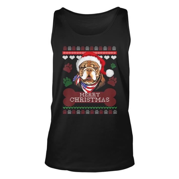 Bulldog Owner Ugly Christmas Sweater Style Tank Top