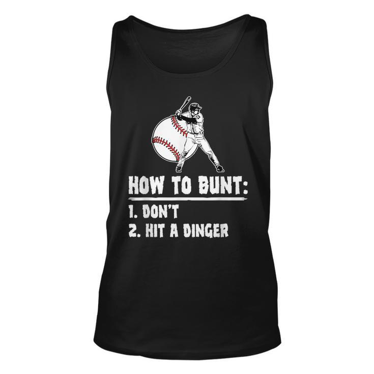 How To Bunt Dont Hit A Dinger Baseball Baseball Tank Top