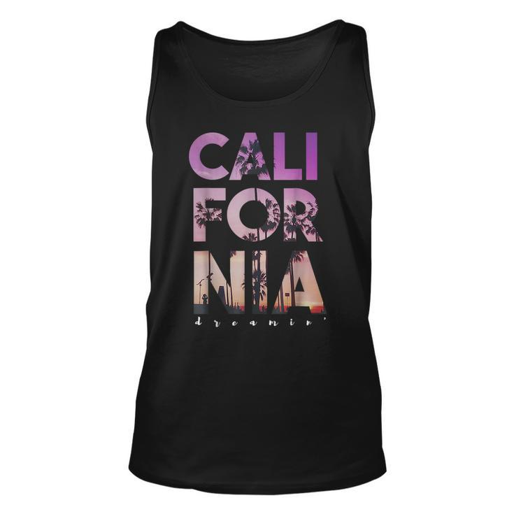 California Dreaming Beach Palm Tree Summer Vacation Surfing Unisex Tank Top