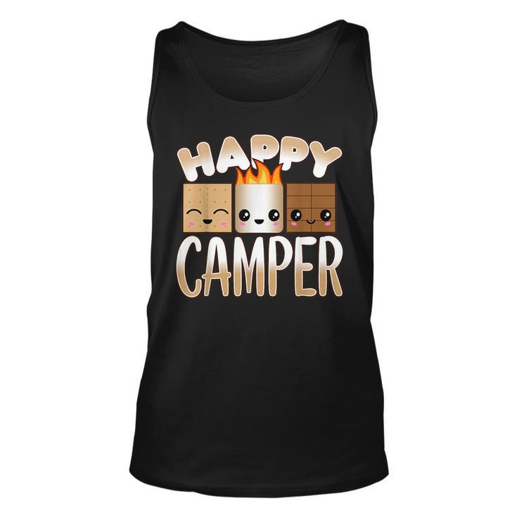 Campfire Camping Outdoor Friends Smores Happy Camper Unisex Tank Top