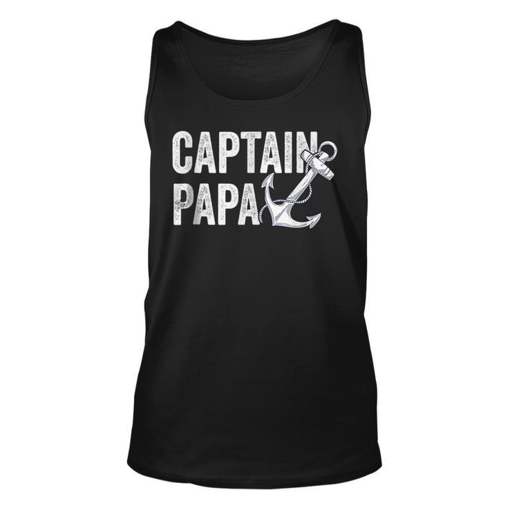 Captain Papa Pontoon Gift Lake Sailor Fishing Boating  Unisex Tank Top