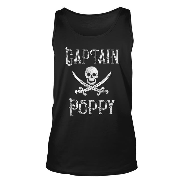 Captain Poppy Retro Personalized Pirate Pontoon Grandpa  Unisex Tank Top