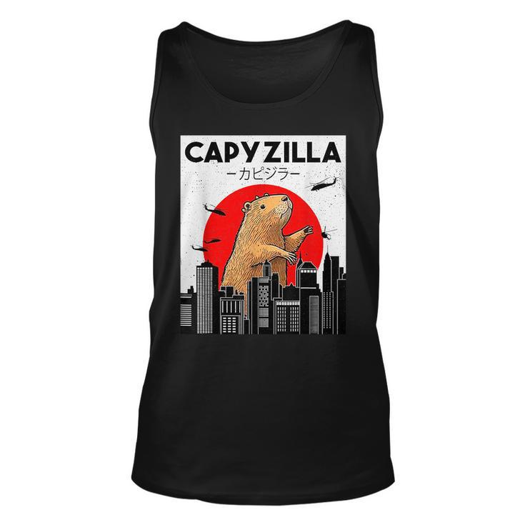 Capyzilla Capybara Japanese Sunset Rodent Animal Lover For Capybara Lovers Tank Top