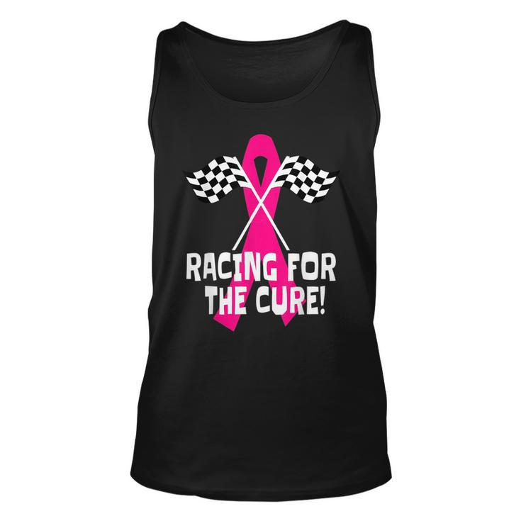 Car Races Racing For A Cure Pink Ribbon Breast Cancer Racing Tank Top