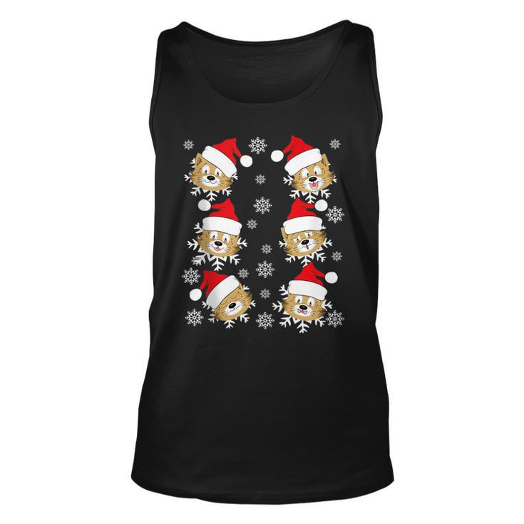 Cat Face Expression Ugly Christmas Sweater Tank Top