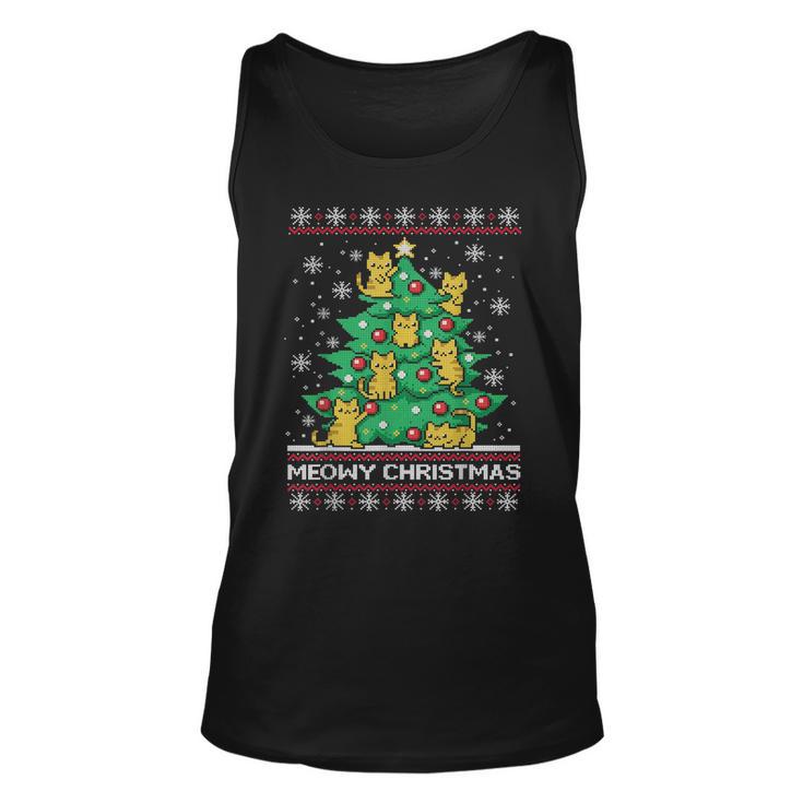 Cat Lover Tree Ugly Christmas Sweater Pun Tank Top