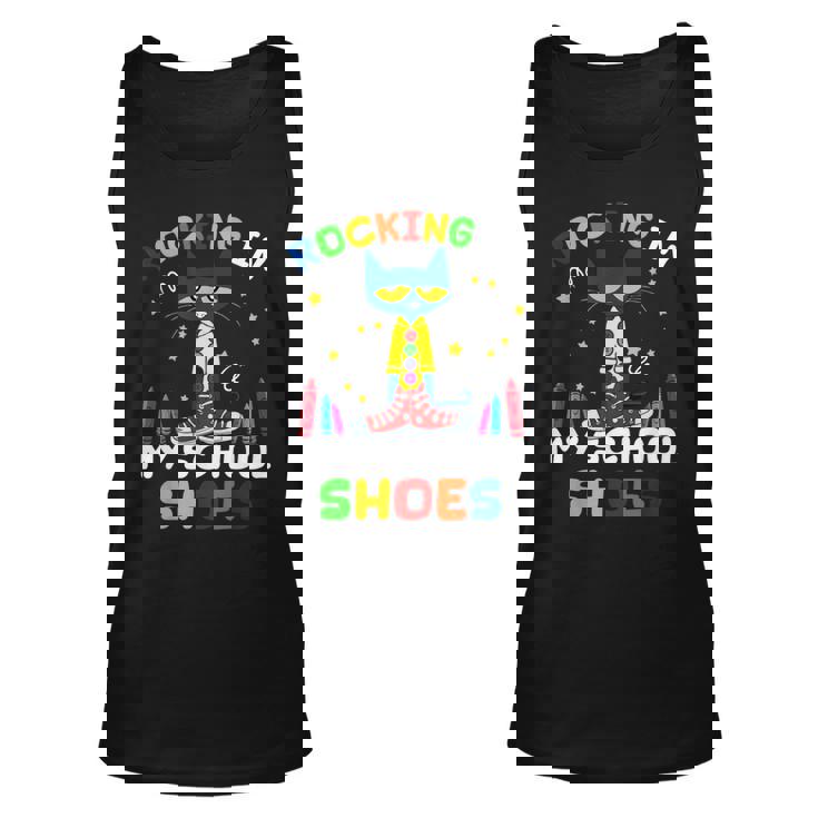 Cat Rocking I N My School Shoes Back To School Cat Lover Tank Top