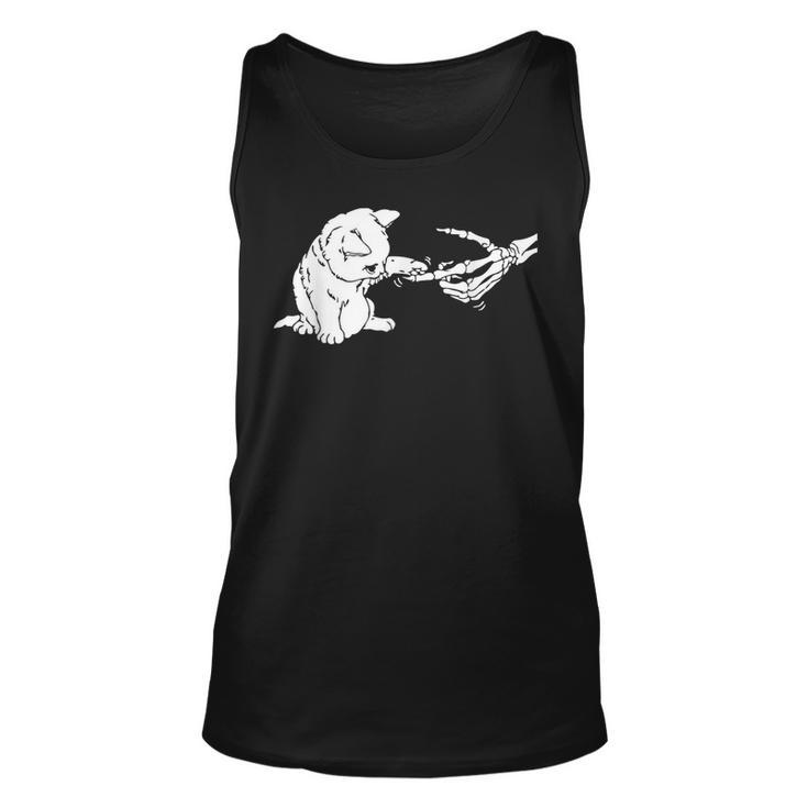 Cat Skeleton Hand Lazy Halloween Costume Bones Kitten Kitty Tank Top