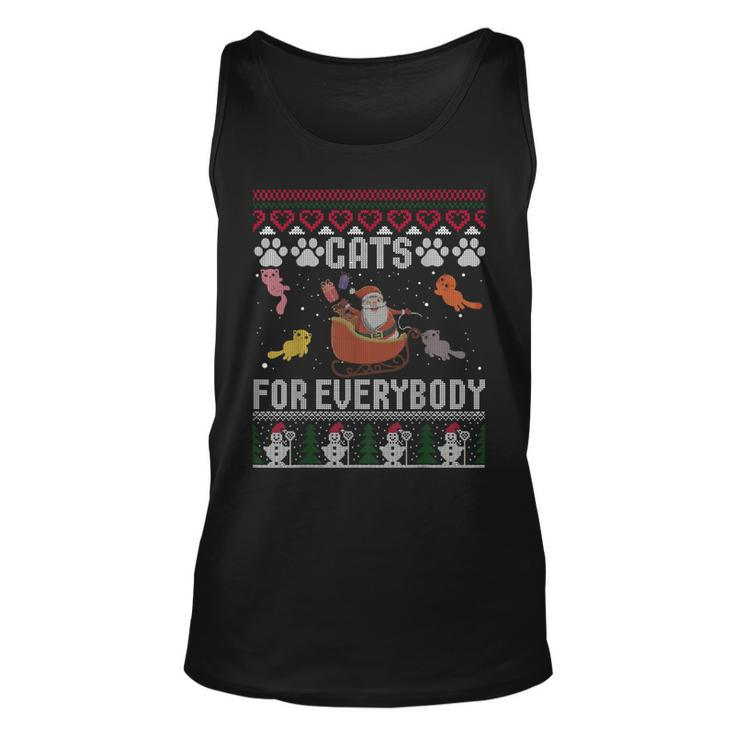 Cats For Everybody Christmas Cute Cat Lover Ugly Sweater Tank Top