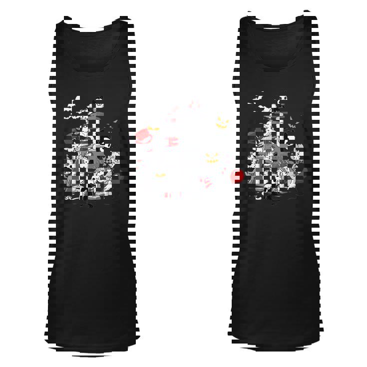 Cats In Horror Movie Costumes On Cat Condo Halloween Halloween  Tank Top