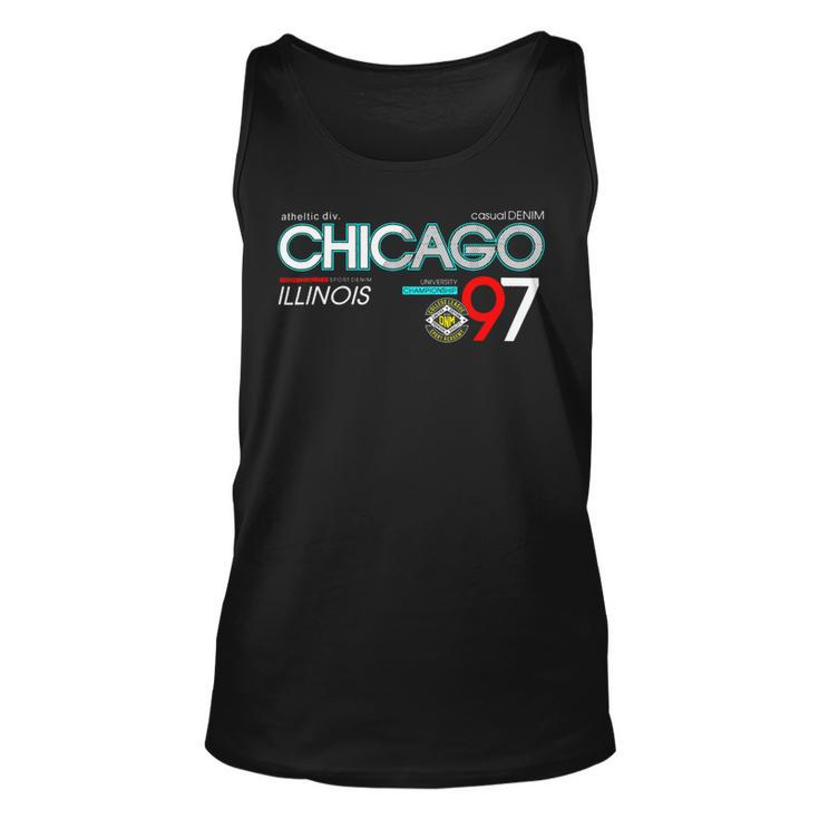 Chicago City Flag Downtown Skyline Chicago 3 Unisex Tank Top