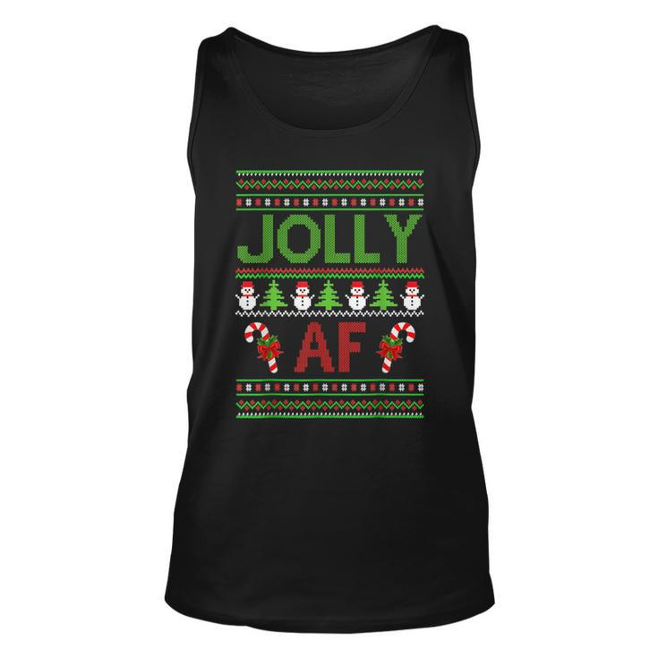 Christmas Jolly Af Ugly Sweater Xmas For Vacation Tank Top
