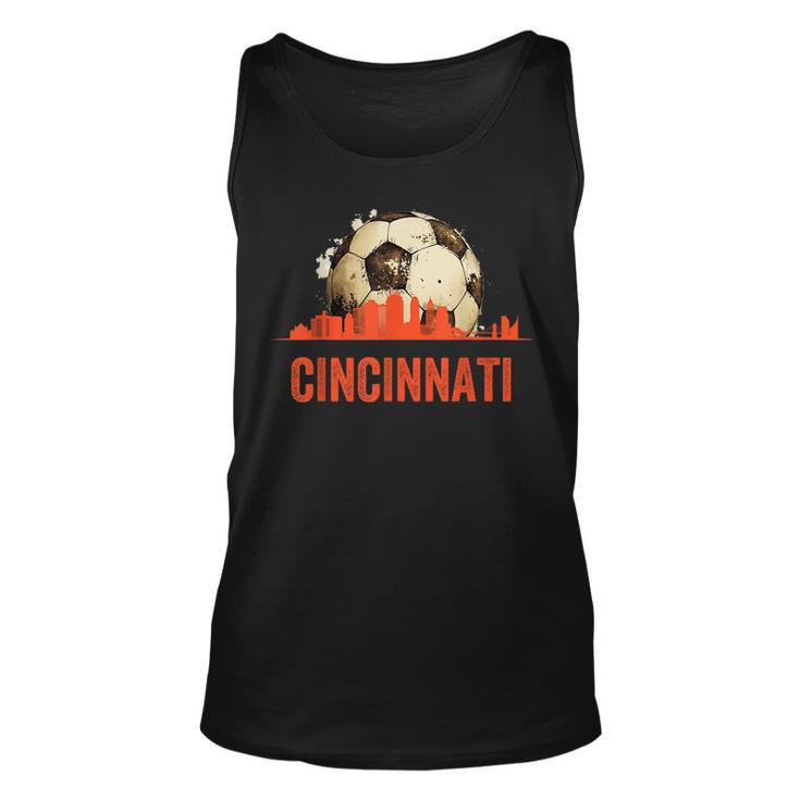 Cincinnati Soccer Queen City Skyline Futbol Fan Tank Top