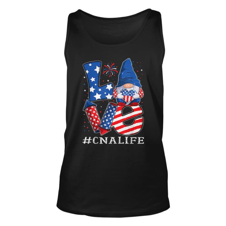 Cna Certified Nursing Assistant Love 4Th Of July Gnome Usa  Unisex Tank Top
