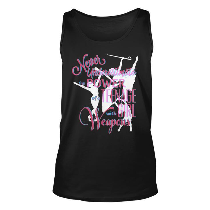 Color Guard  Never Underestimate Nage Girl W Weapons Unisex Tank Top